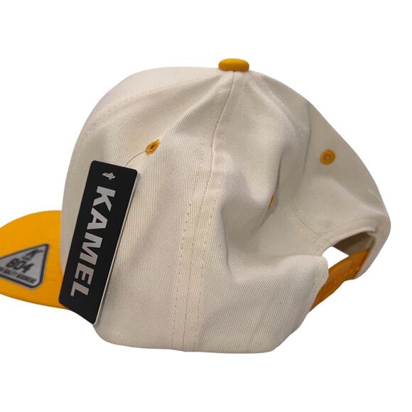 Play Neck Embroidery | Yellow and White Snapback | Mad Capper Texas - Picture 2 of 2